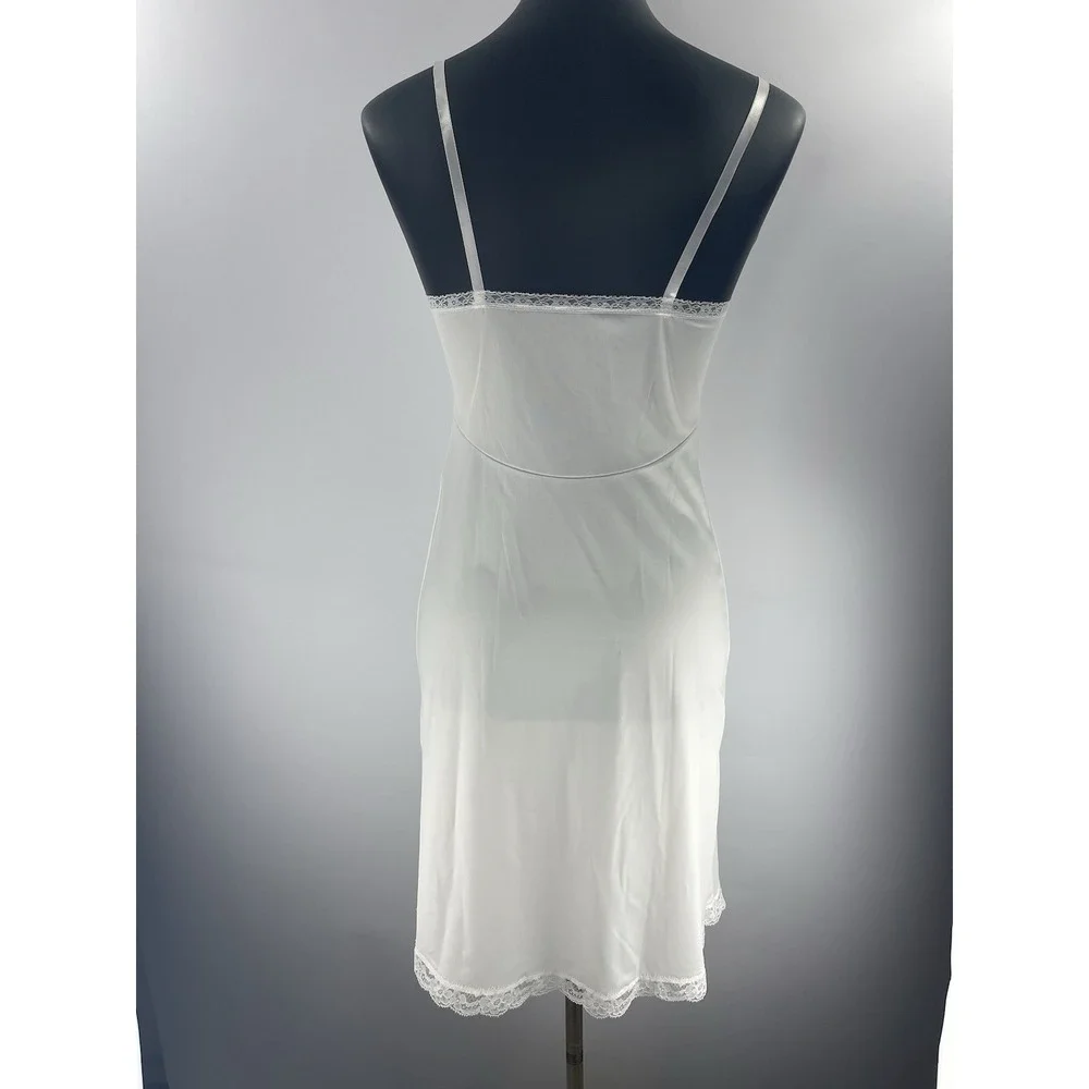 Vintage New Vanity Fair Lace Trim Ivory Antron III Full Slip Sz 32